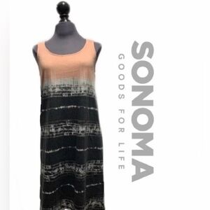 Sonoma Goods For Life Sleeveless High-Low Dress- Coral and Gray